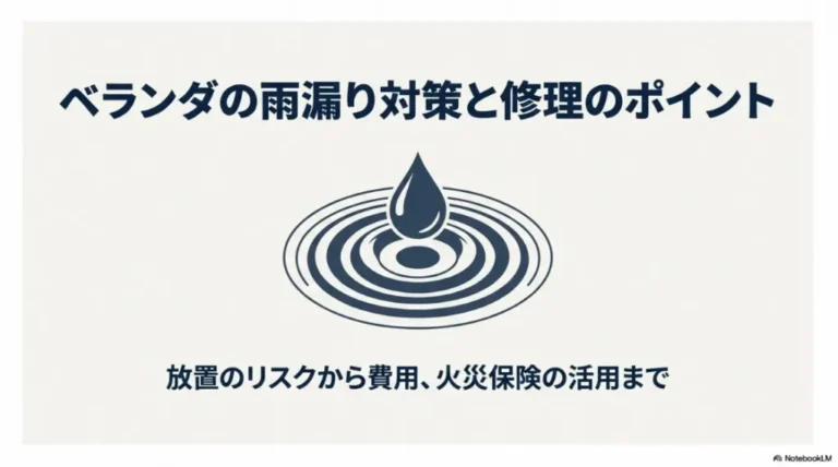 雨漏りのベランダ修理の費用は？原因特定から保険活用まで徹底解説