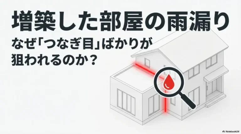 増築のつなぎ目から雨漏りが発生する原因と対策