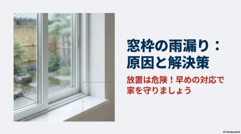 窓枠の雨漏り原因と修理費用は？プロが教える完全対策