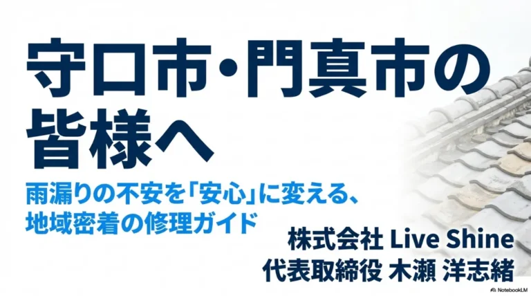 守口や門真の雨漏り修理はどこに頼む？地元の選び方と相場