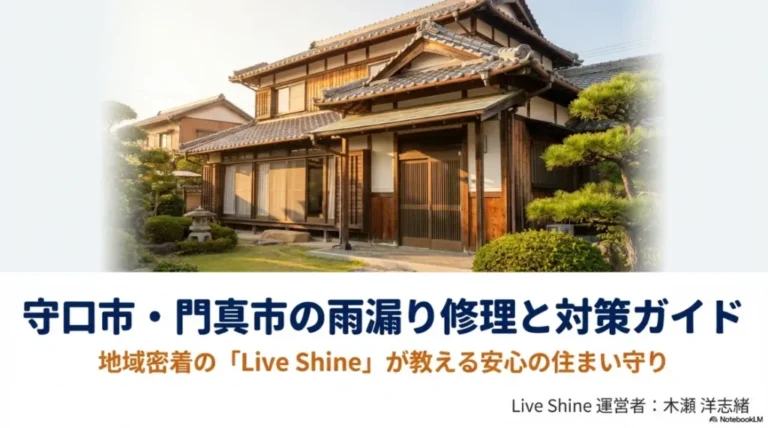 守口市・門真市の雨漏り修理ガイド！費用相場や補助金も解説