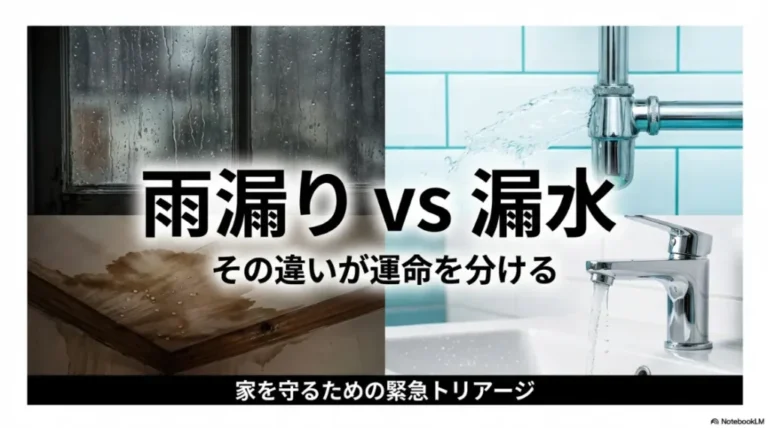 雨漏りと漏水の違いを徹底解説！プロが教える見分け方と対策