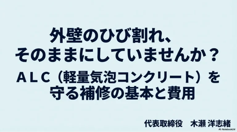 外壁補修のALCで住まいを守る！劣化サインや費用相場を徹底解説