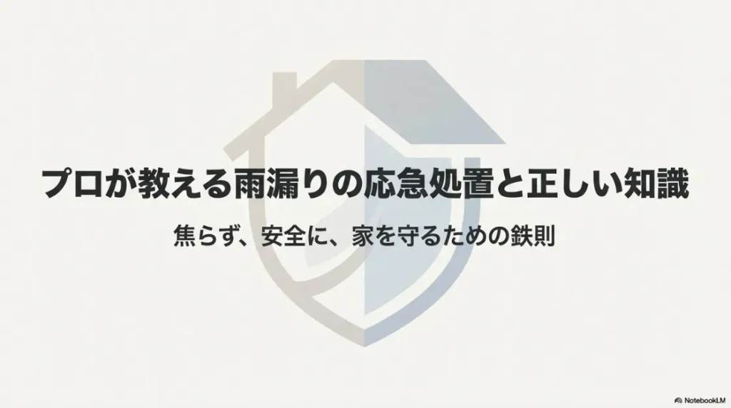 プロが教える雨漏りの応急処置と安全に家を守るための鉄則