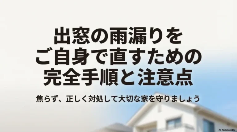 出窓の雨漏りをDIYで直す！原因特定と補修のコツをプロが解説