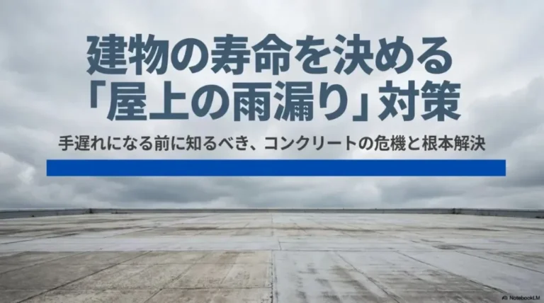 ビルの屋上コンクリートの雨漏り対策と補修を徹底解説