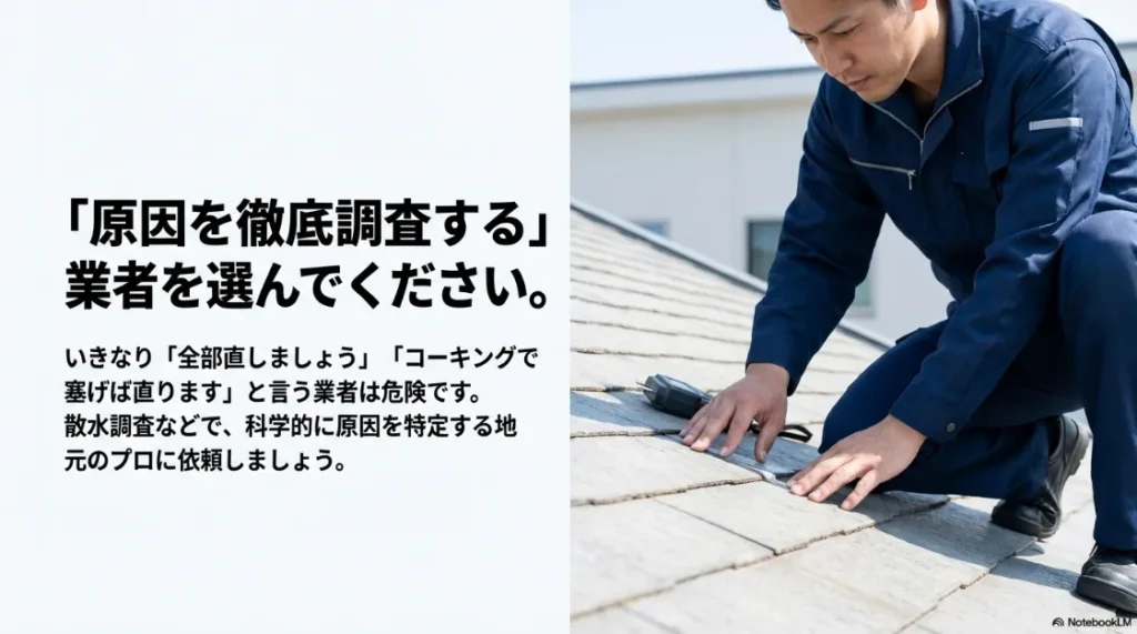 原因を徹底調査し、科学的に特定するプロの選び方