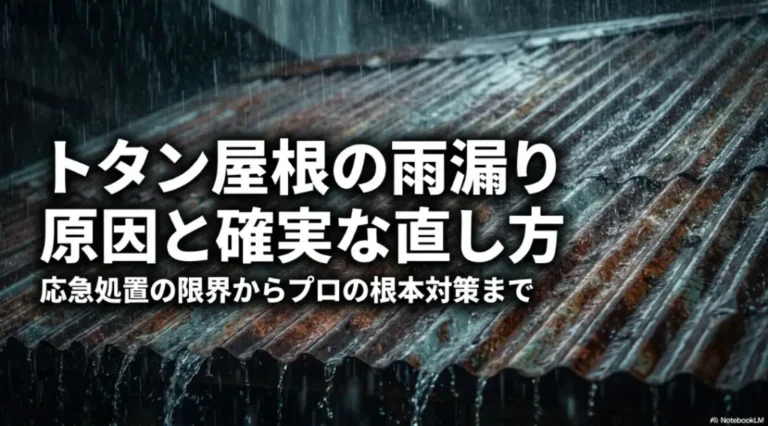 トタン屋根の雨漏り原因と修理方法！応急処置からプロの対策まで