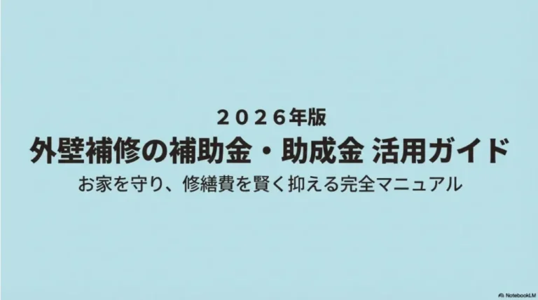 外壁補修の補助金を賢く使って家の寿命を延ばすための完全ガイド