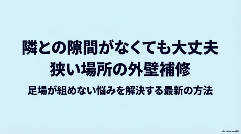 外壁補修で足場が組めない時の対策！プロが教える解決法