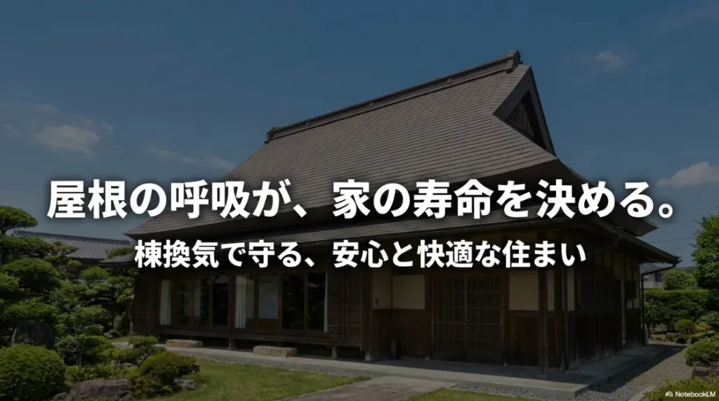屋根の呼吸と家の寿命の関係を説明するスライド