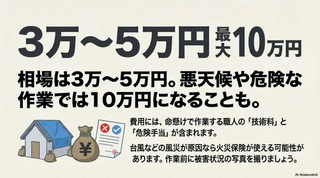 応急処置費用の相場（3〜10万円）と火災保険適用の可能性
