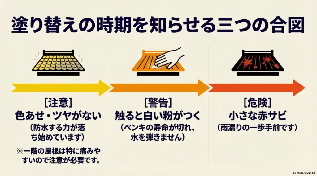 色あせ、チョーキング、赤サビといった塗り替えが必要な3つの劣化サインの解説