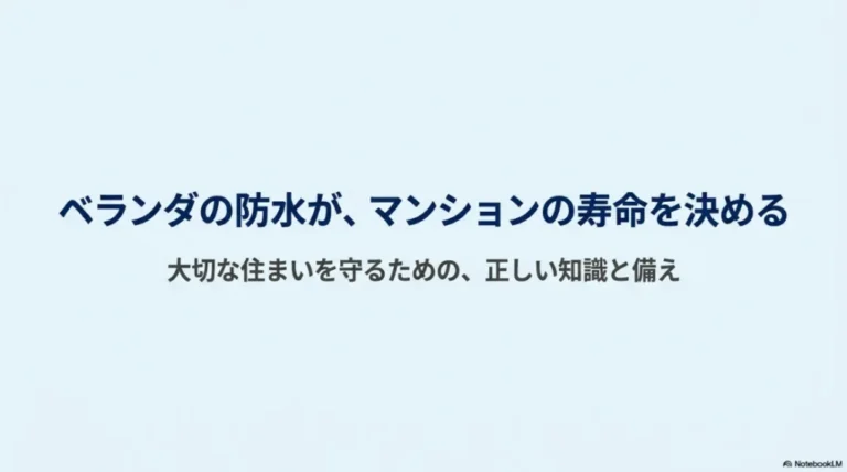 マンションのベランダの防水工事を徹底解説
