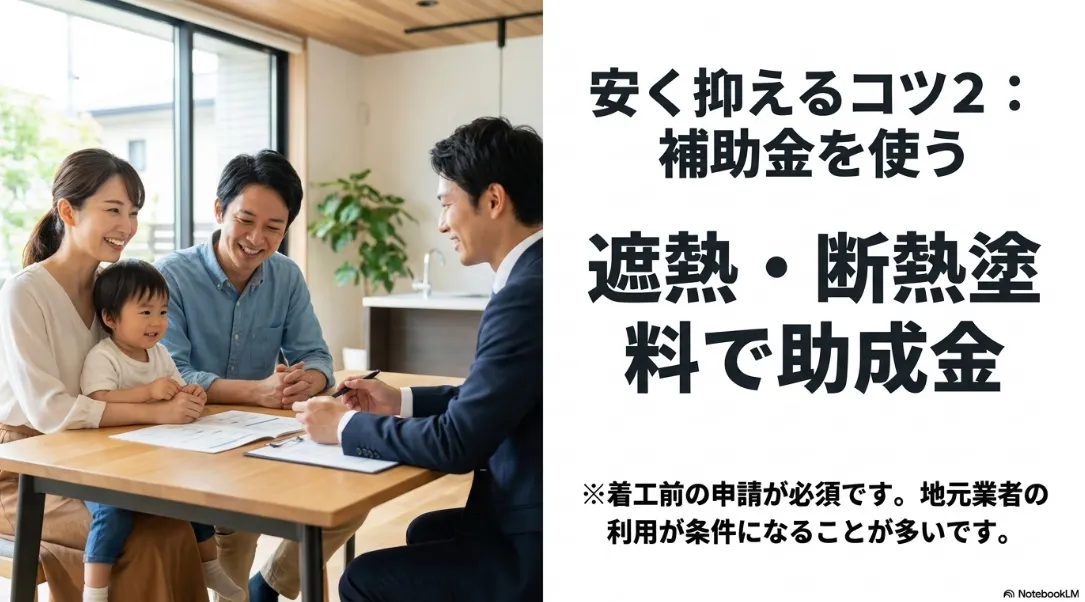 外壁塗装を安く抑えるコツ2・遮熱や断熱塗料で補助金を活用する