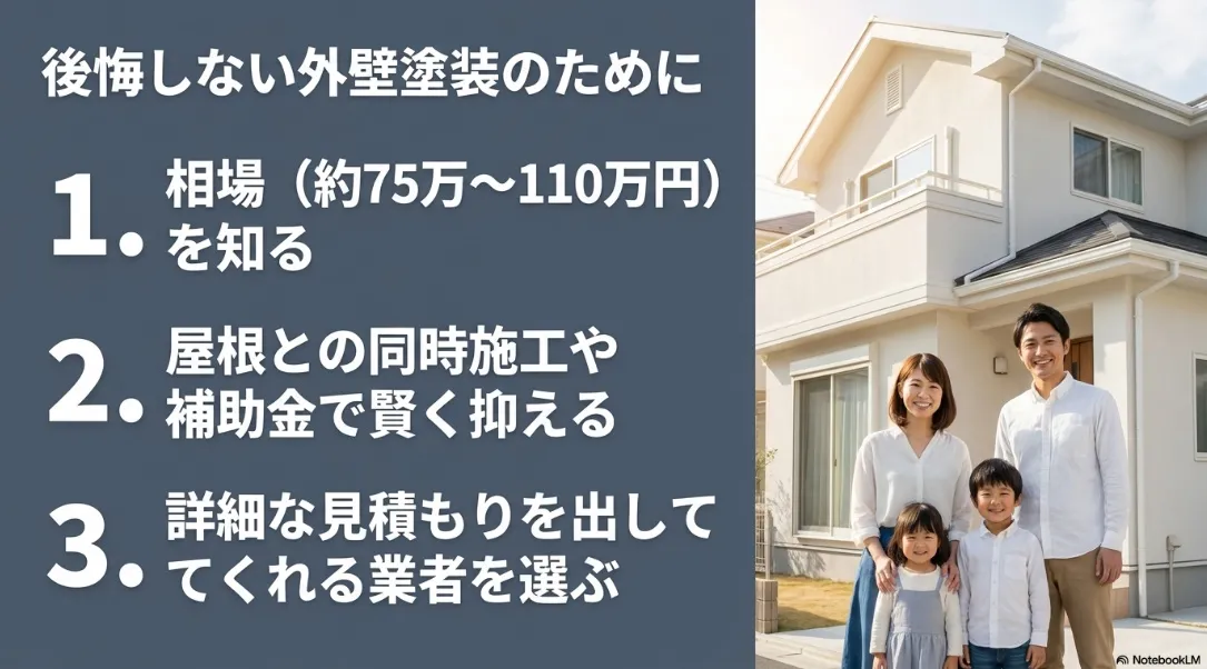 後悔しない外壁塗装のための3つのポイントまとめ