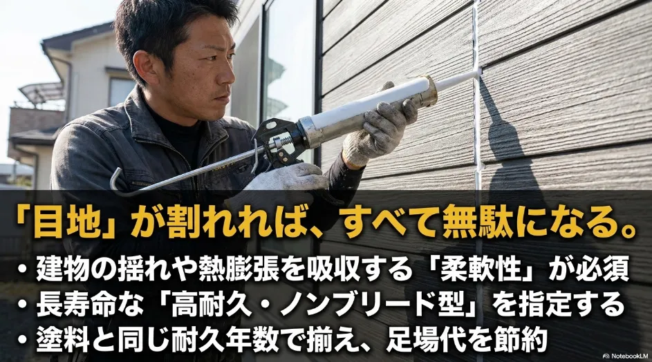 外壁塗装の寿命を左右する高耐久・ノンブリード型シーリング材の重要性