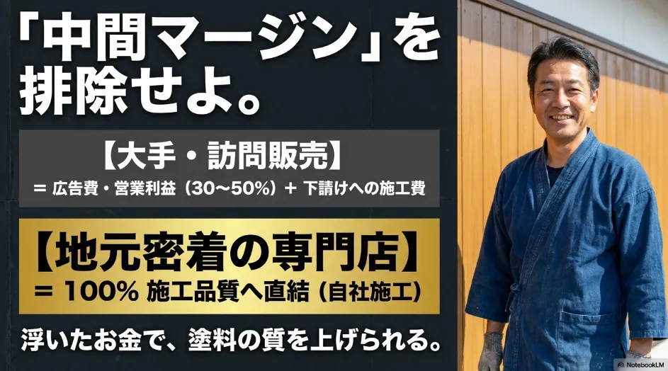 中間マージンを排除する完全自社施工の地元専門店のメリット