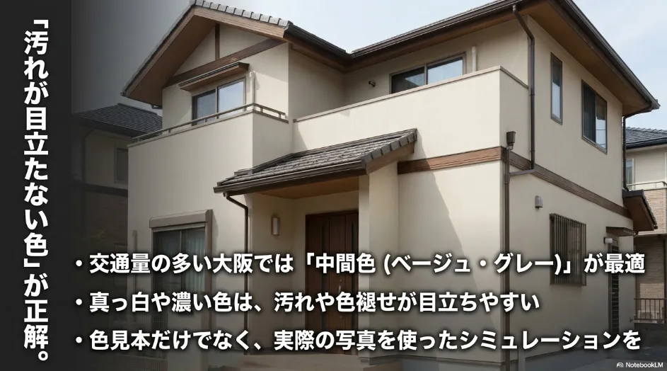 交通量の多い大阪に最適な汚れが目立たない外壁の色の選び方