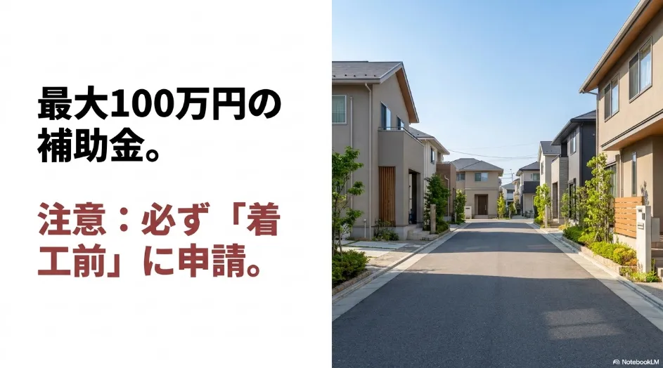 最大100万円の外壁塗装補助金 注意点は必ず着工前に申請すること